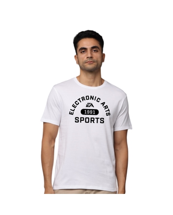 EA Sports Greys&Blues Pima Round neck T-Shirt-White